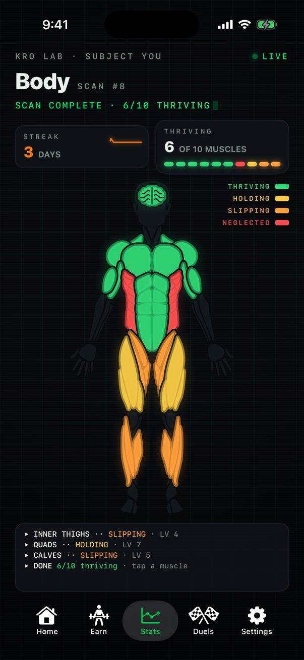The Kro body map